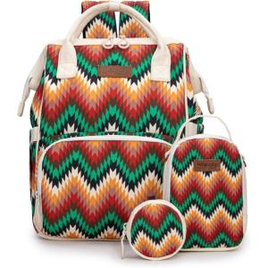 Montana West Wrangler Callie Diaper Bag Backpack with Pacifier Case, Crossbody Bottle Bag and Stroller Straps Western Pattern Multifunction Baby Travel Bag Set WG2215-9110LV(3pcs-angel Tan)
