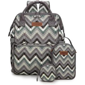 Montana West Wrangler Callie Diaper Bag Backpack with Pacifier Case, Crossbody Bottle Bag and Stroller Straps Western Pattern Multifunction Baby Travel Bag Set WG2215-9110LV(3pcs-angel Black)