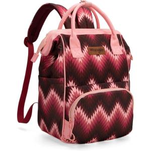 Montana West Wrangler Callie Diaper Bag Backpack with Stroller Straps Multifunction Baby Travel Bag WG2204-9110BK(Classic Dark Pink)