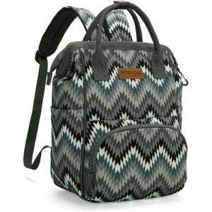 Montana West Wrangler Callie Diaper Bag Backpack with Stroller Straps Multifunction Baby Travel Bag WG2204-9110BK(Classic Stripe Black)