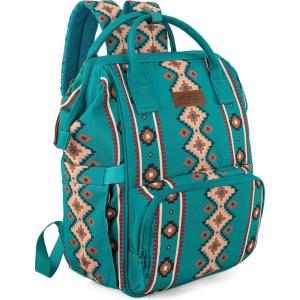 Montana West Wrangler Callie Diaper Bag Backpack with Stroller Straps Multifunction Baby Travel Bag WG2204-9110BK(Green)