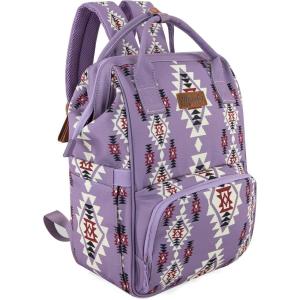 Montana West Wrangler Callie Diaper Bag Backpack with Stroller Straps Multifunction Baby Travel Bag WG2204-9110BK(Lilac)