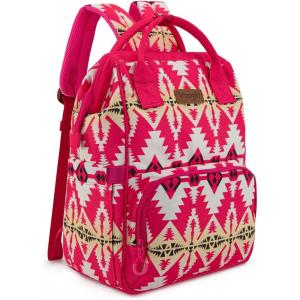 Montana West Wrangler Callie Diaper Bag Backpack with Stroller Straps Multifunction Baby Travel Bag WG2204-9110BK(Tt-hot Pink)