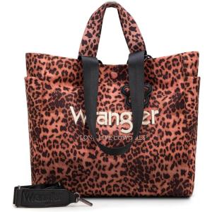 Montana West Wrangler Large Tote Bag for Women Designer Leopard Print Purse for Travel Work Gym(Pink)