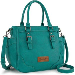 Montana West Wrangler Tote Bags for Women Medium Crossbody Purses Designer Top Handle Handbags(Turquoise)