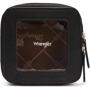 Montana West X Wrangler Clear Makeup Bag Travel Cosmetic Bag Portable Make Up Toiletry Organizer for Women Black(Small Black)