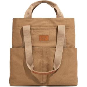 Montana West x Lee Canvas Tote Bag for Women with 2 Front Pockets Top-Handle Handbag & Shoulder Bag(Lee Canvas-khaki)