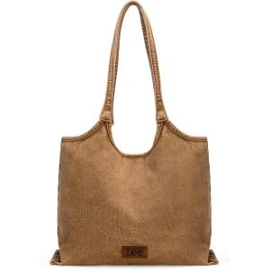 Montana West x Lee Denim Tote Bag for Women Casual Hobo Shoulder Bag & Handbags for Work, Travel, Shopping(Lee-brown)