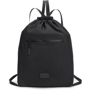 Montana West x Lee Drawstring Backpack Bag Lightweight Small Gym Swim Beach Bag Water Resistant Sports Sackpack for Men Women(Black)