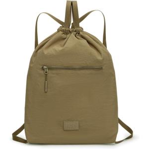 Montana West x Lee Drawstring Backpack Bag Lightweight Small Gym Swim Beach Bag Water Resistant Sports Sackpack for Men Women(Dark Khaki)
