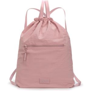 Montana West x Lee Drawstring Backpack Bag Lightweight Small Gym Swim Beach Bag Water Resistant Sports Sackpack for Men Women(Dark Pink)