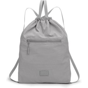 Montana West x Lee Drawstring Backpack Bag Lightweight Small Gym Swim Beach Bag Water Resistant Sports Sackpack for Men Women(Gray)