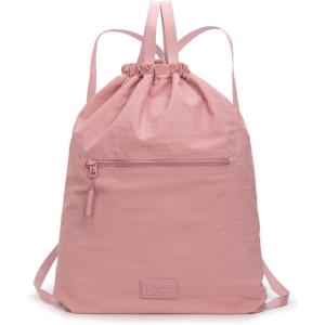 Montana West x Lee Drawstring Backpack Bag Lightweight Small Gym Swim Beach Bag Water Resistant Sports Sackpack for Men Women(Pink)