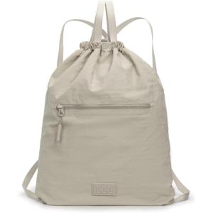 Montana West x Lee Drawstring Backpack Bag Lightweight Small Gym Swim Beach Bag Water Resistant Sports Sackpack for Men Women(Tan)