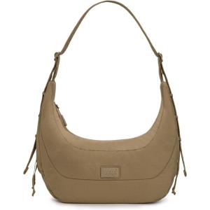 Montana West x Lee Puffer Shoulder Bag for Women Large Quilted Crossbody Lightweight Hobo Purses with Adjustable Strap(Deep Khaki)