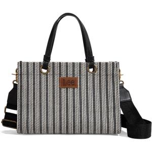 Montana West x Lee Small Tote Bag for Women Work, Stripe Crossbody Bag Top-handle Handbags(Style 1-black)
