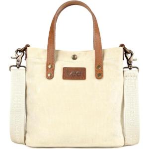 Montana West x Lee Tote Bag for Women Waxed Canvas Top Handle Handbags with Leather Handle and Strap(Mini-beige)