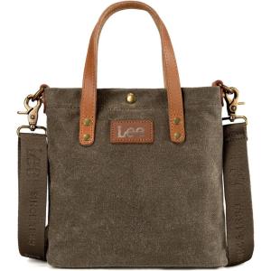 Montana West x Lee Tote Bag for Women Waxed Canvas Top Handle Handbags with Leather Handle and Strap(Mini-deep Green)