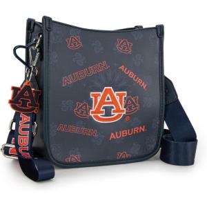 NCAA Officially Licensed Crossbody Bag for Women Game Day Purse Adjustable Strap & Charm Shoulder Handbags with Zipper(Au-navy)