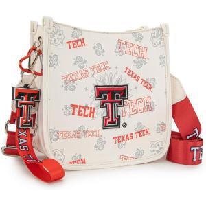 NCAA Officially Licensed Crossbody Bag for Women Game Day Purse Adjustable Strap & Charm Shoulder Handbags with Zipper(Ttu-beige)