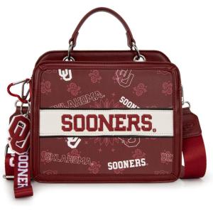 NCAA Officially Licensed Top-Handle Leather Tote, Game Day Handbag Purse for Women, Convertible Crossbody Bag with Strap(Ou-burgundy)