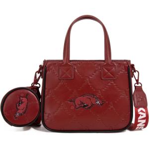 NCAA Team Officially Licensed Women’s Mini Tote Bag with Removable Coin Purse – NCAA Collegiate Gameday Crossbody Bag(Afu-burgundy)