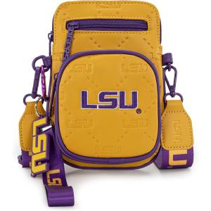 Official LSU Tigers Crossbody Bag – NCAA Licensed Personalized Graduation Gift, Small Purse with Adjustable Strap & Card Slots for Her & Him | Game Day Hands-Free Solution, Travel Essential(Lsu-yellow)
