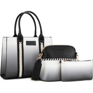Wrangler 3Pcs Purses for Women Tote Bag Crossbody Handbag Sets with Strap(Gradient Beige)