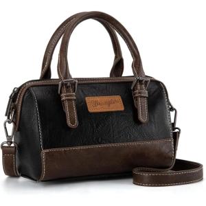 Wrangler Crossbody Bags for Women Mini Satchel Handbags with Strap(Vintage-black)