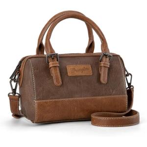 Wrangler Crossbody Bags for Women Mini Satchel Handbags with Strap(Vintage-light Coffee)