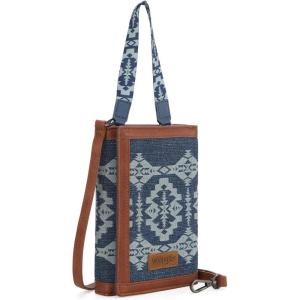 Wrangler Crossbody Purse Womens Wallets Aztec Small Shoulder Bag Cross body Clutch Purses(B-jean)