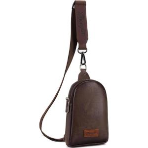Wrangler Crossbody Sling Bag for Women Fanny Packs Chest Bags for Travel(Classic-coffee)