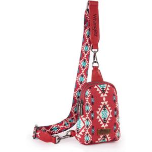Wrangler Crossbody Sling Bag for Women Fanny Packs Chest Bags for Travel(Vintage-burgundy)