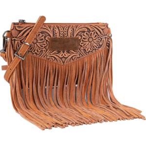 Wrangler Crossbody Small Purse for Women Wristlet Fringe Bag Western Purse(Angel Light Brown)