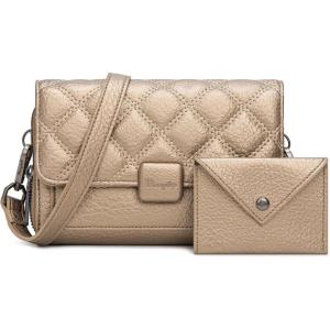 Wrangler Crossbody Wallet Purses for Women Rfid Blocking Wallet Purses with Crossbody Strap(A-bronze)