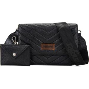 Wrangler Crossbody Wallet Purses for Women Rfid Blocking Wallet Purses with Crossbody Strap(Black)