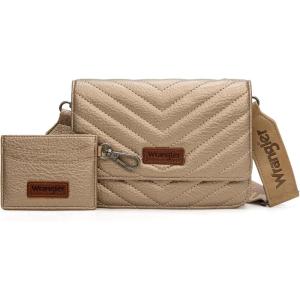 Wrangler Crossbody Wallet Purses for Women Rfid Blocking Wallet Purses with Crossbody Strap(Bronze)