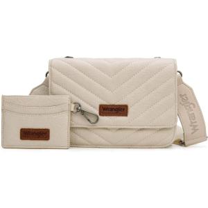 Wrangler Crossbody Wallet Purses for Women Rfid Blocking Wallet Purses with Crossbody Strap(Tan)
