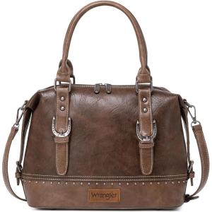 Wrangler Doctor Bag Top Handle Purse Hobo Shoulder Barrel Satchel Handbags for Women(Black Coffee)