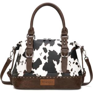Wrangler Doctor Bag Top Handle Purse Hobo Shoulder Barrel Satchel Handbags for Women(Cow Coffee)