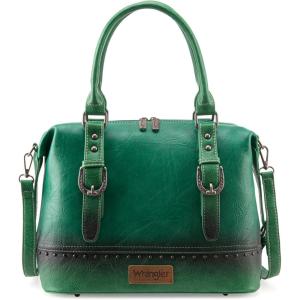 Wrangler Doctor Bag Top Handle Purse Hobo Shoulder Barrel Satchel Handbags for Women(Jet Elf Green)