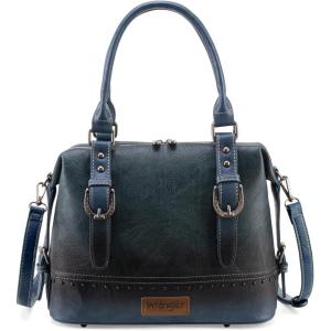Wrangler Doctor Bag Top Handle Purse Hobo Shoulder Barrel Satchel Handbags for Women(Jet Oxford Jean)