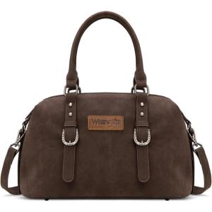 Wrangler Doctor Bag Top Handle Purse Hobo Shoulder Barrel Satchel Handbags for Women(Suede Coffee)