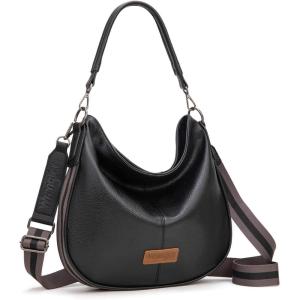Wrangler Hobo Bags Large Crossbody Bag for Women Shoulder Purse Handbags with Adjustable Strap(Black)
