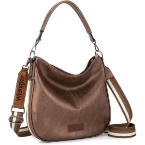 Wrangler Hobo Bags Large Crossbody Bag for Women Shoulder Purse Handbags with Adjustable Strap(Bronze)