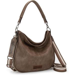 Wrangler Hobo Bags Large Crossbody Bag for Women Shoulder Purse Handbags with Adjustable Strap(Cedar Grey)