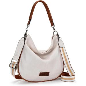 Wrangler Hobo Bags Large Crossbody Bag for Women Shoulder Purse Handbags with Adjustable Strap(*Off-white)