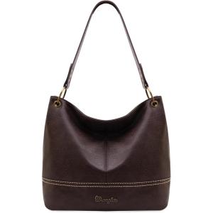 Wrangler Hobo Bags for Women Vegan Leather Top Handle Shoulder Purses and Handbags(Solid Coffee)
