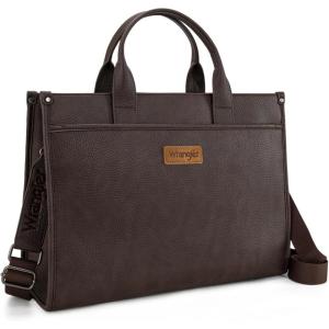 Wrangler Laptop Bag for Women 15.6 Inch Vintage Work Tote Bag for Business Briefcase Handbag with Adjustable Shoulder Strap(Coffee)