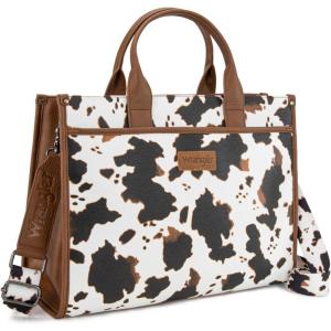 Wrangler Laptop Bag for Women 15.6 Inch Vintage Work Tote Bag for Business Briefcase Handbag with Adjustable Shoulder Strap(Cow-brown)